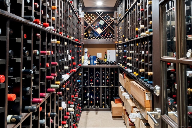 view of wine cellar