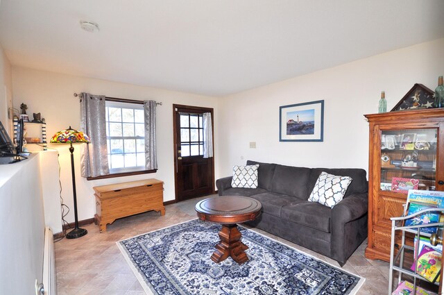 living room with baseboards