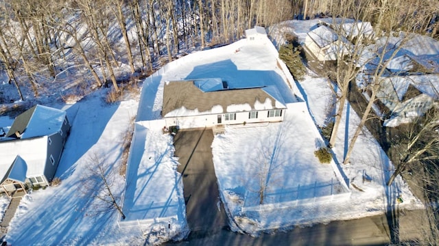 view of snowy aerial view