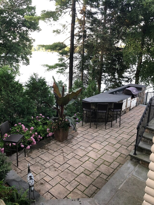 view of patio / terrace with outdoor dry bar