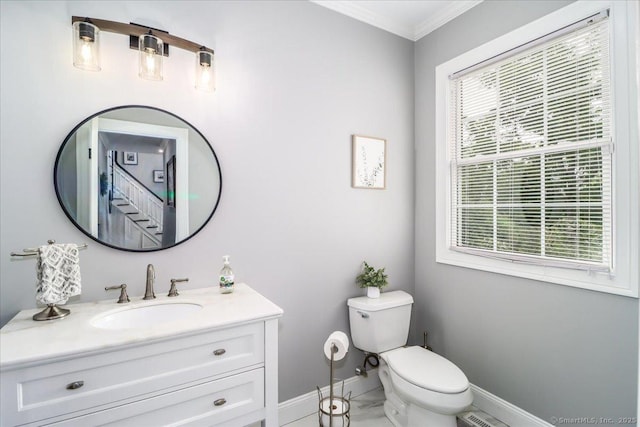 55 Country Woods Ln, Southbury, CT 06488 - bathroom featuring toilet, baseboards, a wealth of natural light, and vanity