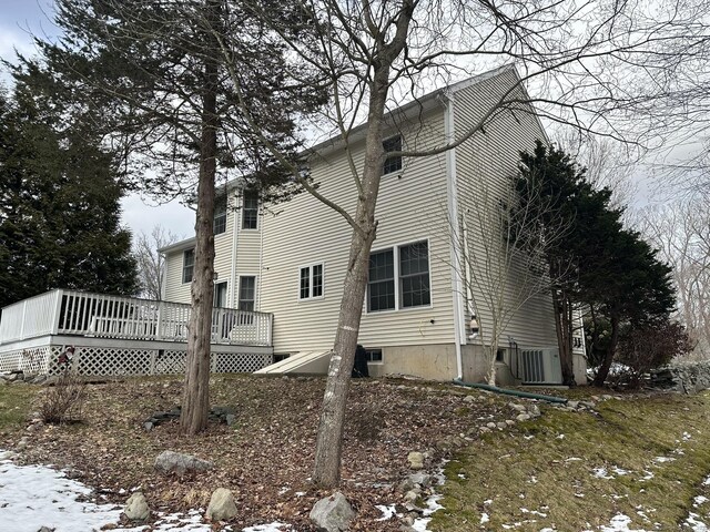 75 Heather Glen Ln, Groton, CT 06355 - view of side of property with a deck