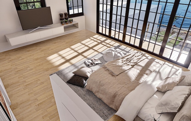 living area with wood finished floors