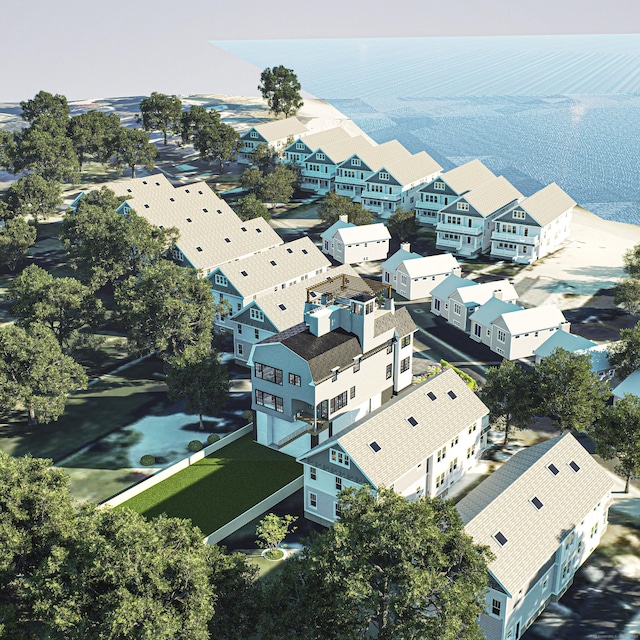 drone / aerial view with a residential view