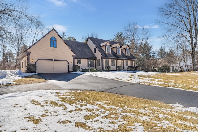 view of front of home with driveway and a garage