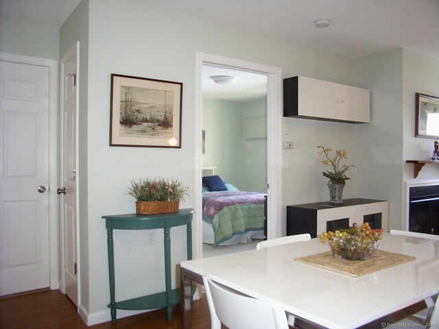 dining area featuring wood finished floors