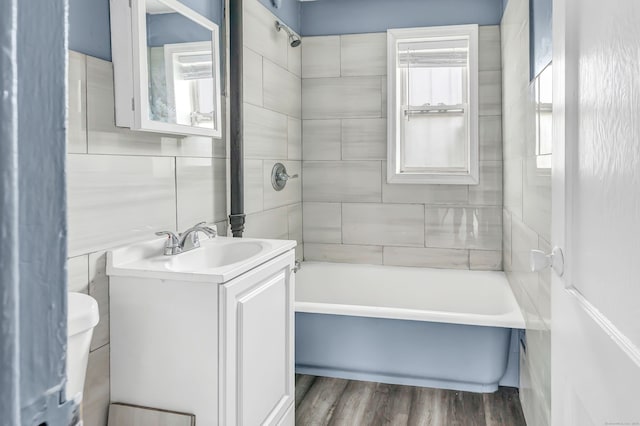 355BBUILDING9 Granfield Ave, Bridgeport, CT 06610 - full bathroom with vanity, wood finished floors, tub / shower combination, and toilet