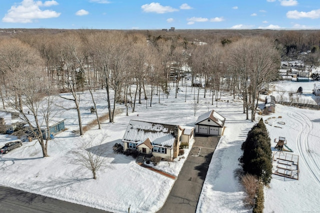 view of snowy aerial view