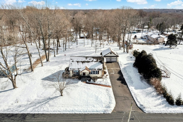 view of snowy aerial view