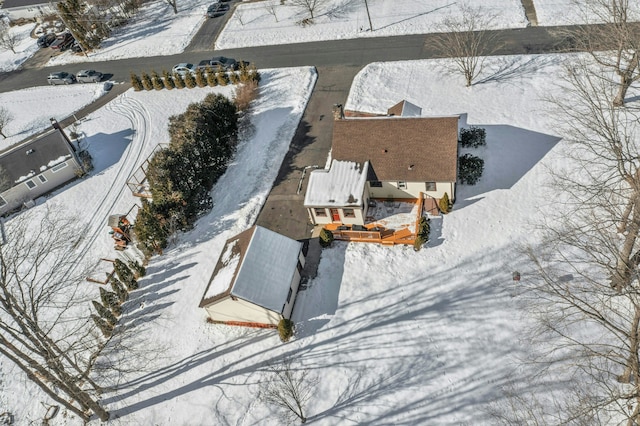 view of snowy aerial view