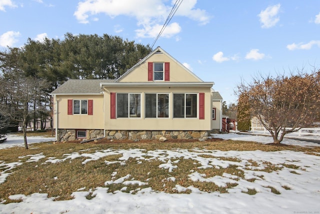 view of snow covered exterior