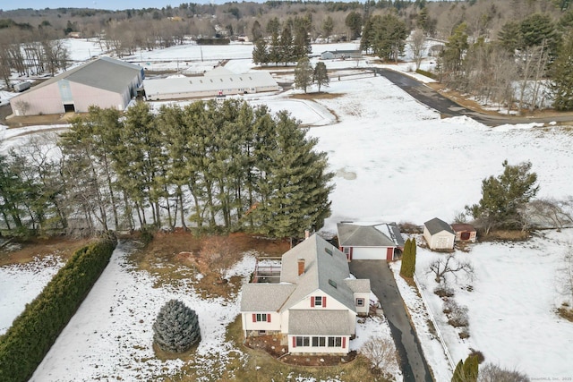 view of snowy aerial view