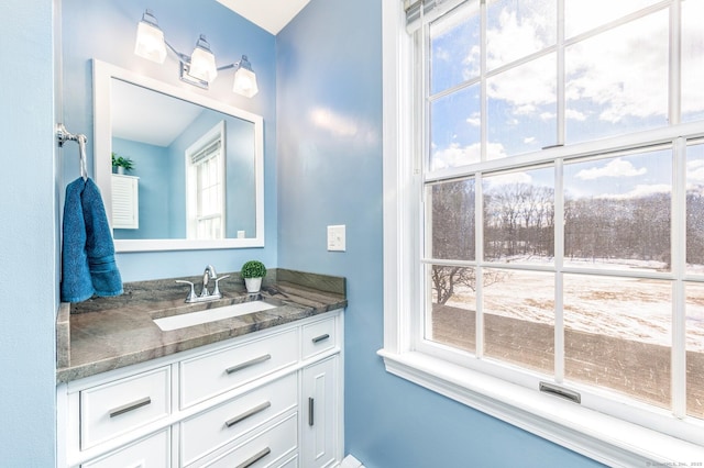 bathroom featuring vanity and a healthy amount of sunlight