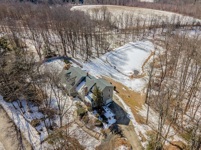 view of snowy aerial view