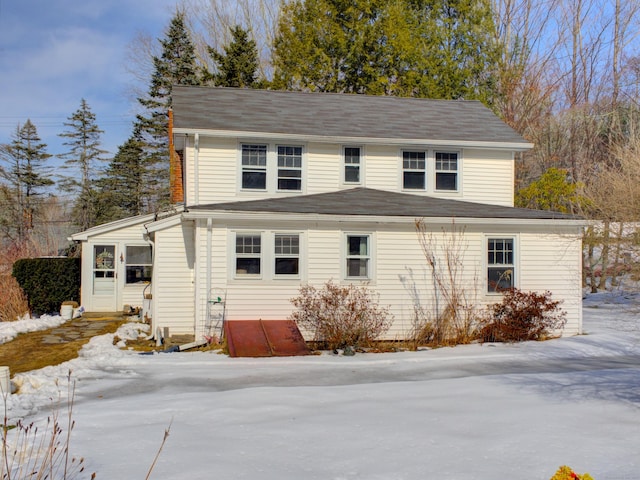 view of snowy exterior