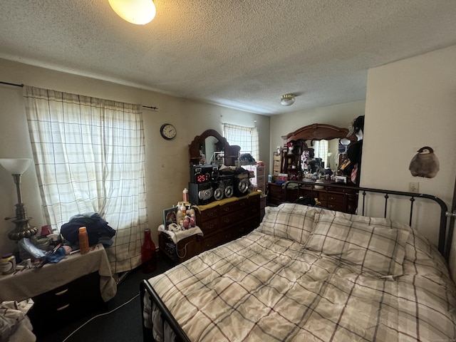 bedroom with a textured ceiling