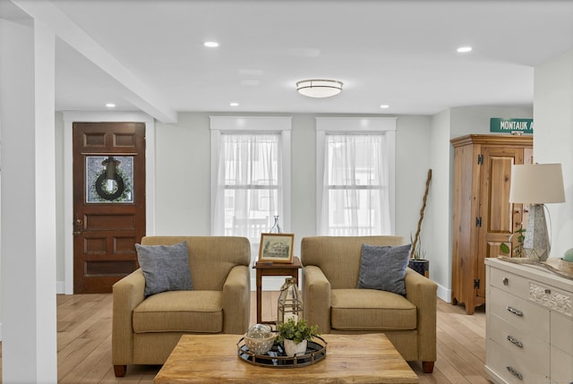 11 Pearl St, Groton, CT 06340 - living area featuring recessed lighting and light wood-type flooring