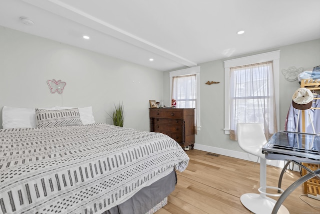 11 Pearl St, Groton, CT 06340 - bedroom featuring visible vents, recessed lighting, light wood-type flooring, and baseboards
