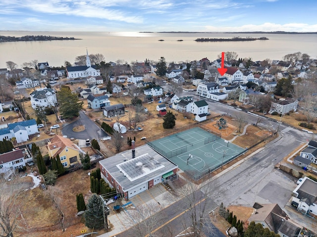 11 Pearl St, Groton, CT 06340 - drone / aerial view featuring a water view and a residential view