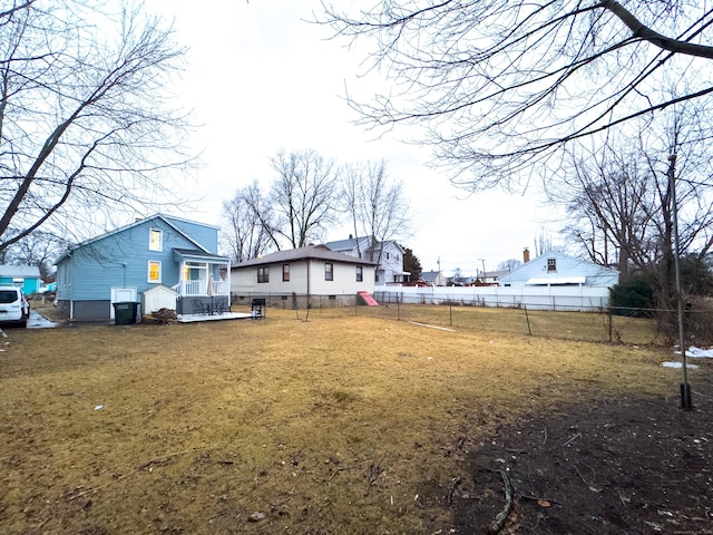 view of yard featuring fence