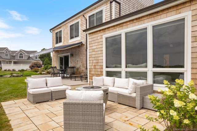 4 Old Fenwick Rd, Old Saybrook, CT 06475 - view of patio / terrace featuring an outdoor hangout area and outdoor dining space