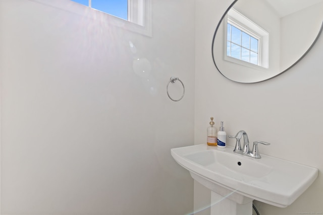 bathroom with plenty of natural light and a sink