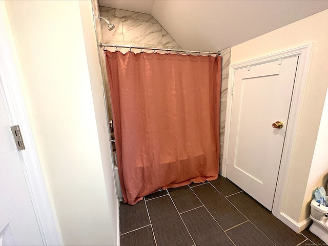 18 Soundview Ave, Norwalk, CT 06854 - interior space with vaulted ceiling and wood tiled floor