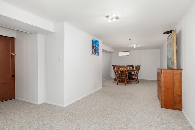 unfurnished dining area with carpet floors