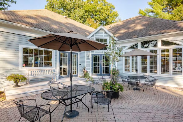 view of patio / terrace with outdoor dining area and french doors