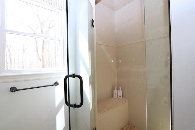 full bathroom with a shower stall