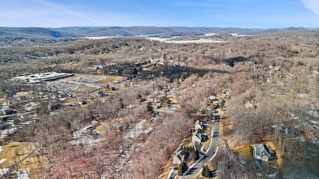 aerial view featuring a mountain view