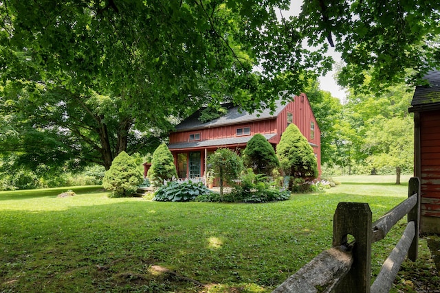 view of yard with fence