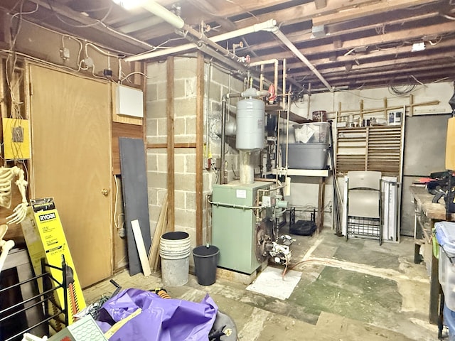 utility room featuring a heating unit