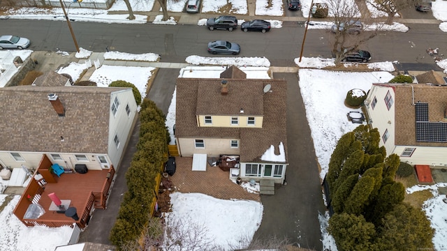 view of snowy aerial view