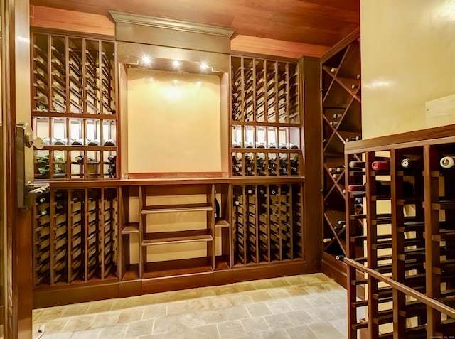 view of wine cellar