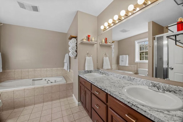 full bath featuring a bath, visible vents, and a sink