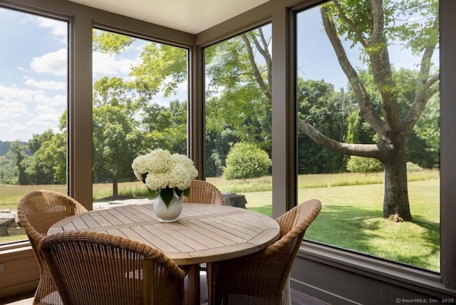 sunroom with a healthy amount of sunlight