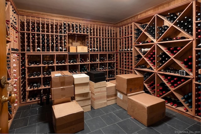 wine area featuring tile patterned flooring