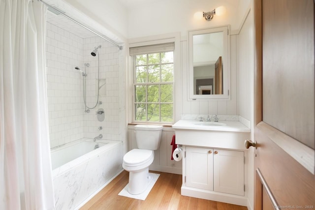 11 Valley Rd, Salisbury, CT 06039 - full bathroom featuring vanity, toilet, wood finished floors, and shower / tub combo