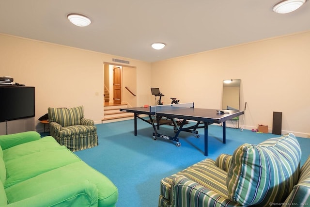 11 Valley Rd, Salisbury, CT 06039 - rec room with baseboards, carpet flooring, and visible vents