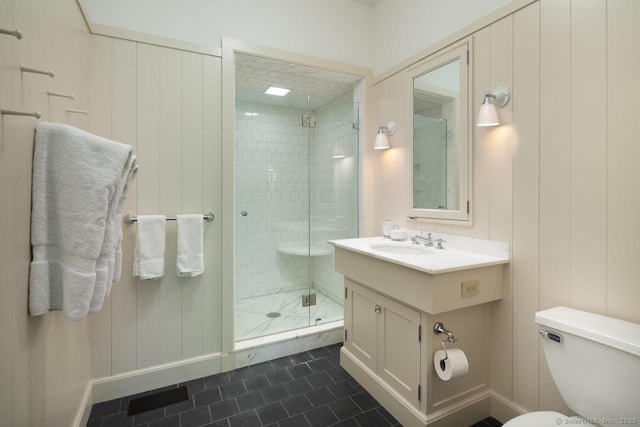 11 Valley Rd, Salisbury, CT 06039 - full bath featuring vanity, toilet, tile patterned flooring, and a stall shower