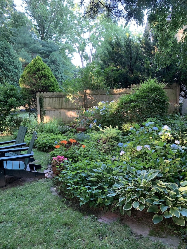 view of yard featuring fence