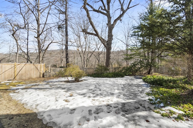 view of yard featuring fence