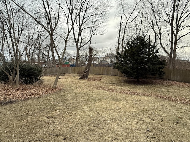 view of yard featuring fence