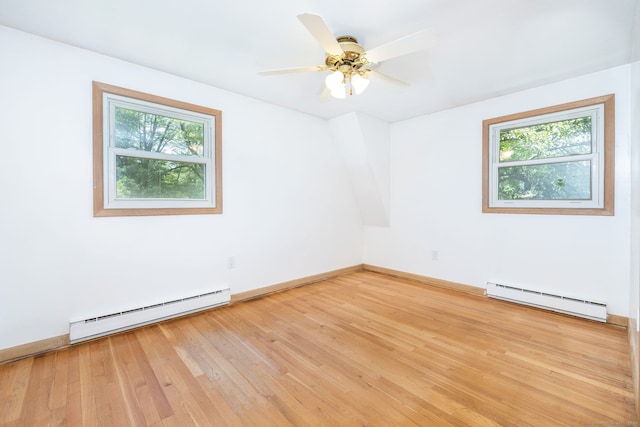 30 Holly Cir, Windsor, CT 06095 - empty room with a baseboard heating unit, plenty of natural light, and light wood-style floors