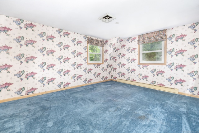 30 Holly Cir, Windsor, CT 06095 - carpeted spare room featuring a baseboard heating unit and wallpapered walls