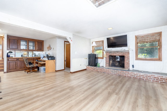 30 Holly Cir, Windsor, CT 06095 - office space with light wood finished floors and a brick fireplace