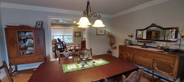 dining room with crown molding