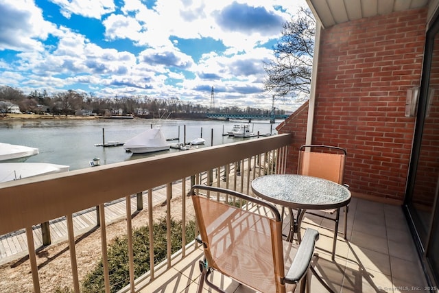 balcony with a water view