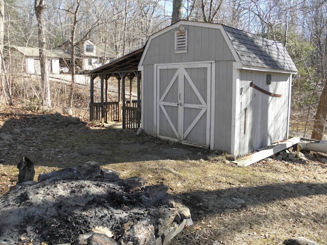 view of shed